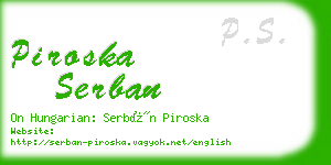 piroska serban business card